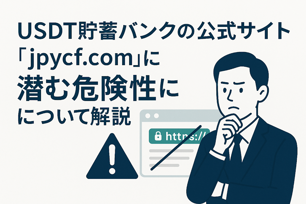 USDT貯蓄バンクの公式サイト「jpycf.com」に潜む危険性について解説