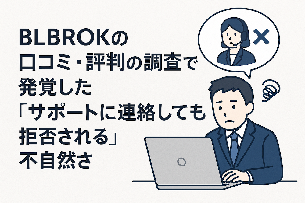 BLBROK（berlinbroker.com）の口コミ・評判の調査で発覚した「サポートに連絡しても拒否される」不自然さ