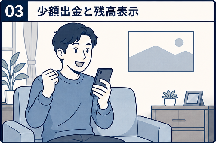少額出金と増えた残高表示で信用する場面