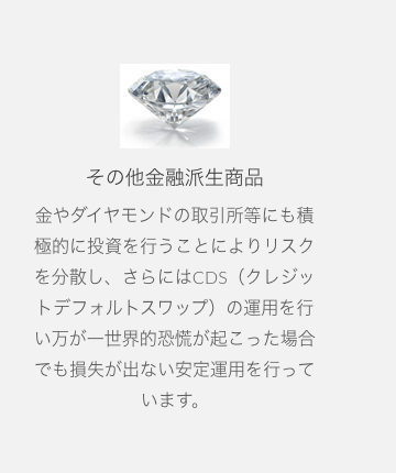 Trade Prime公開トップページに表示された金、ダイヤモンド、CDSと損失が出ないという説明