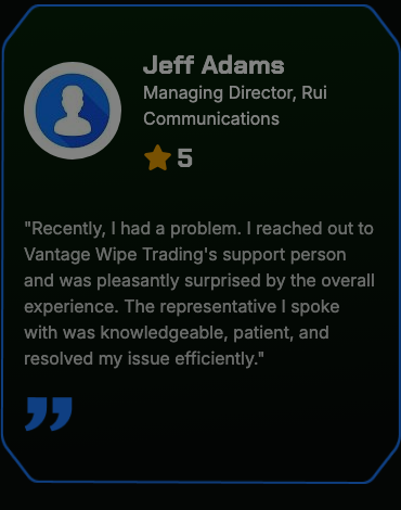 Vantage Wipe Tradingの保存ページに表示された利用者コメント